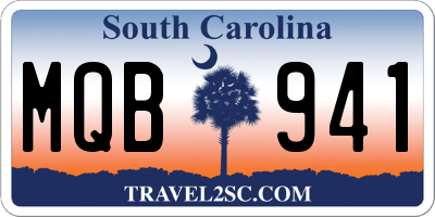 SC license plate MQB941