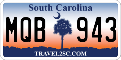 SC license plate MQB943