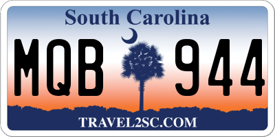 SC license plate MQB944