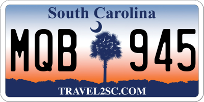 SC license plate MQB945