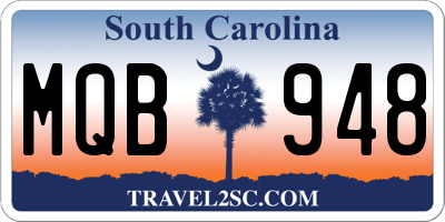 SC license plate MQB948