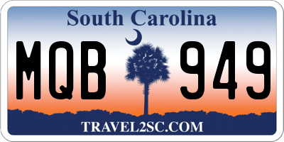 SC license plate MQB949