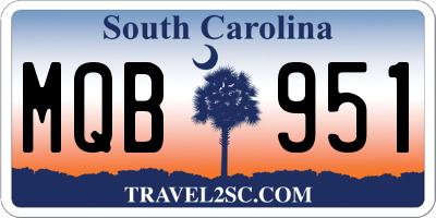 SC license plate MQB951