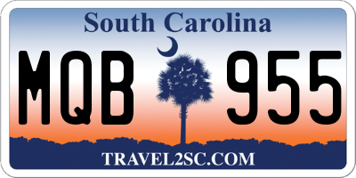 SC license plate MQB955