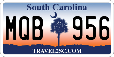 SC license plate MQB956