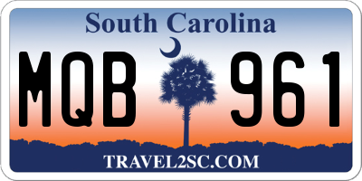 SC license plate MQB961
