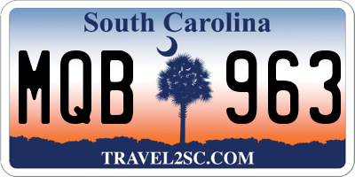 SC license plate MQB963
