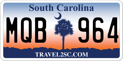 SC license plate MQB964