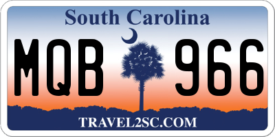 SC license plate MQB966