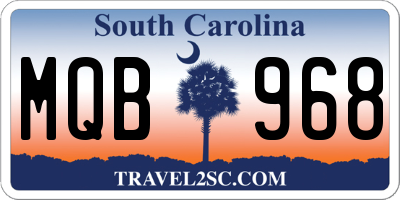 SC license plate MQB968