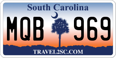SC license plate MQB969