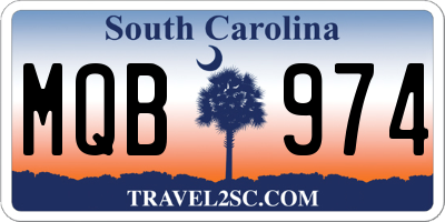 SC license plate MQB974