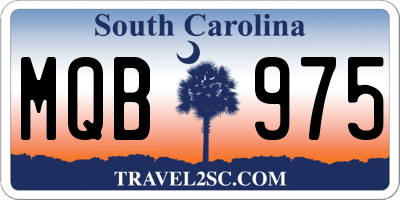 SC license plate MQB975