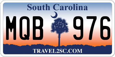 SC license plate MQB976