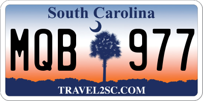 SC license plate MQB977