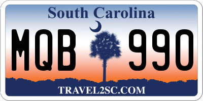 SC license plate MQB990