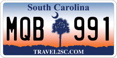SC license plate MQB991