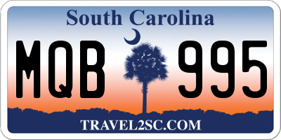 SC license plate MQB995