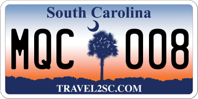 SC license plate MQC008