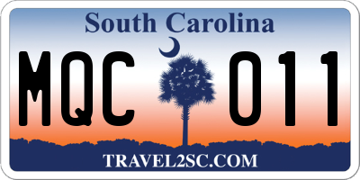 SC license plate MQC011