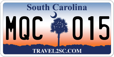 SC license plate MQC015