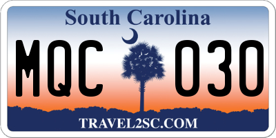 SC license plate MQC030