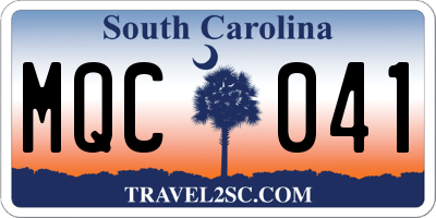 SC license plate MQC041