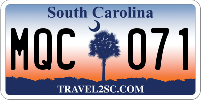 SC license plate MQC071