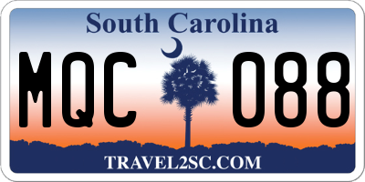 SC license plate MQC088