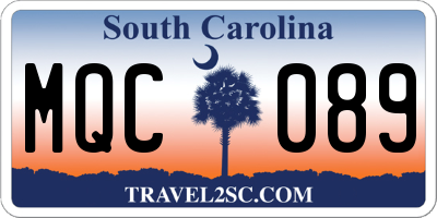 SC license plate MQC089
