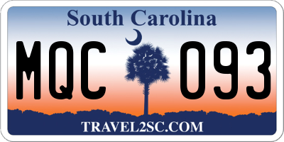 SC license plate MQC093