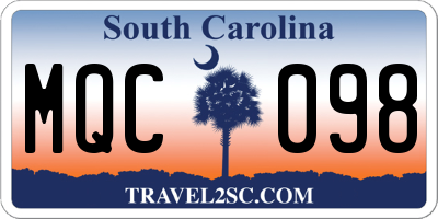 SC license plate MQC098