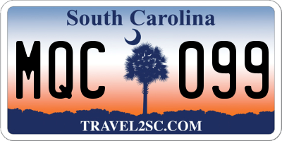 SC license plate MQC099
