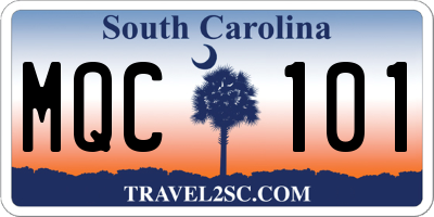SC license plate MQC101