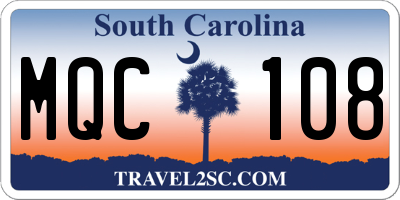 SC license plate MQC108