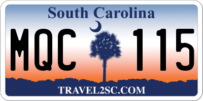 SC license plate MQC115