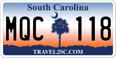 SC license plate MQC118