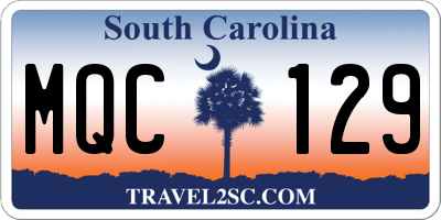 SC license plate MQC129