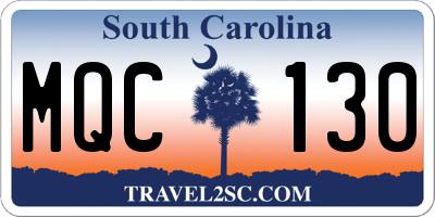 SC license plate MQC130