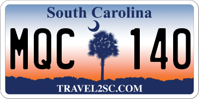 SC license plate MQC140