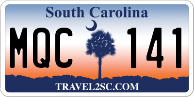 SC license plate MQC141