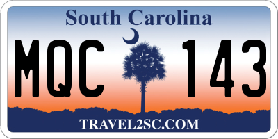 SC license plate MQC143
