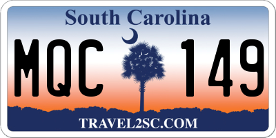 SC license plate MQC149