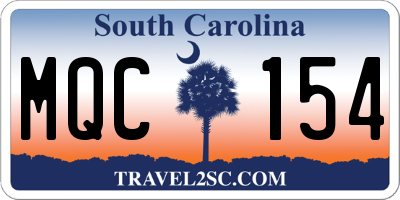 SC license plate MQC154