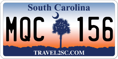 SC license plate MQC156