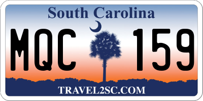 SC license plate MQC159