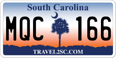 SC license plate MQC166