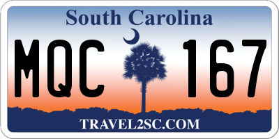 SC license plate MQC167