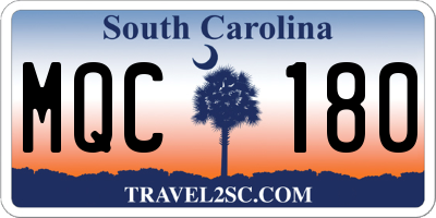 SC license plate MQC180