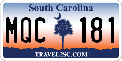 SC license plate MQC181